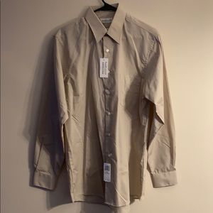A Stone-beige Van Heusen Regular Fit Dress Shirt